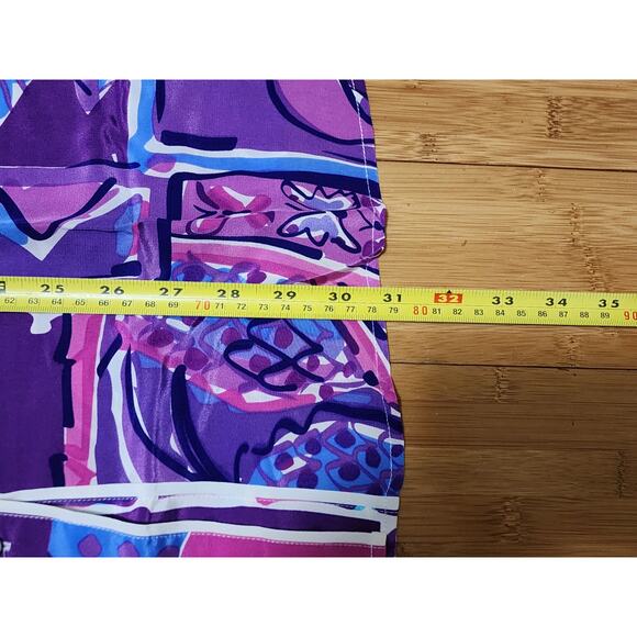 Bob Mackie Wearable Art Silk Shirt Purple Pink Cat Parrot Monkey Print 1X PLUS - Picture 4 of 10